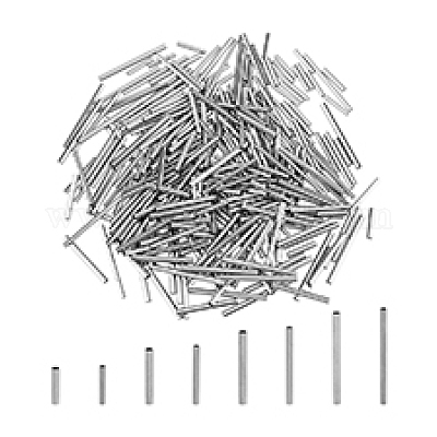 320 шт. 8-х видов трубчатых бусин из нержавеющей стали 304 STAS-DC0015-55-1