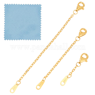 1 комплект s925 наборы удлинителей цепочек из стерлингового серебра DIY-GO0002-29G-1