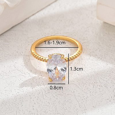 Элегантное овальное кольцо в виде яйца голубя в европейском и американском медном цирконе. MM3705-3-1