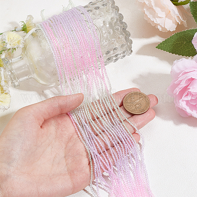 20 нить прозрачных стеклянных бусин градиентного цвета GLAA-GA0001-79C-1