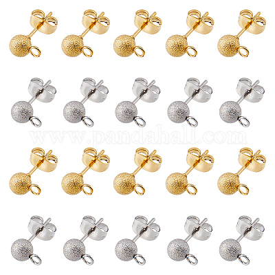 40 шт. 2-х цветная фурнитура для сережек-гвоздиков из нержавеющей стали 304 STAS-UN0044-44-1