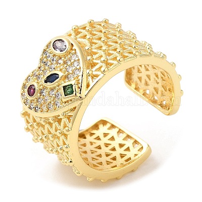 Латунные полые открытые манжеты с покрытием стойки RJEW-R138-04G-1