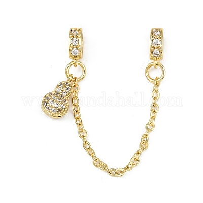 Латунные паве прозрачные кубические цирконии европейские защитные цепи с подвесками KK-L236-15D-G-1
