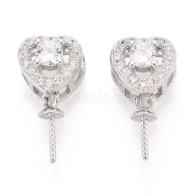 925 подвеска в форме сердца из стерлингового серебра с микропаве из кубических цирконий STER-N016-91P-1