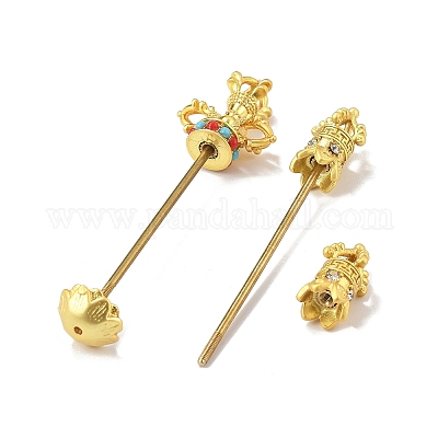 Заготовки для подвесок в форме лотоса из латуни с возможностью крепления бусинами FIND-H009-01MG-1