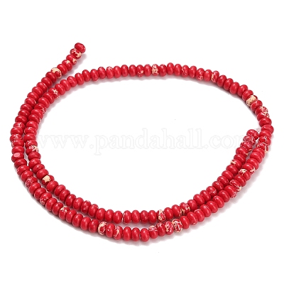 Синтетические имперские нитки из бисера яшмы G-L635-A09-4x2mm-01-1