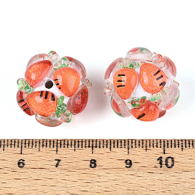 Круглые бусины из смолы в виде фруктов RESI-T059-03H-1