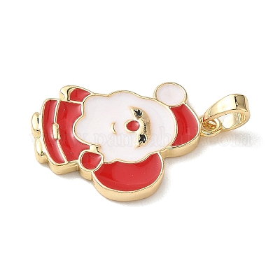 Рождественские латунные эмалевые подвески KK-K305-08C-G-1