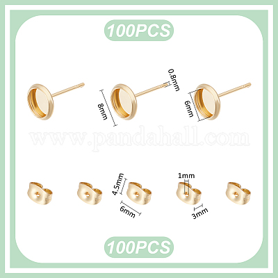 Плоские круглые серьги-гвоздики из нержавеющей стали 304 STAS-UN0060-74A-G-1