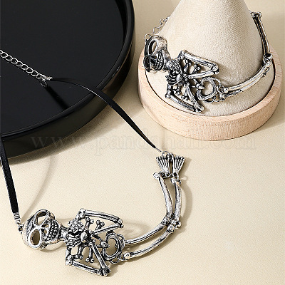 Наборы браслетов и ожерелий из сплава скелета FS-WG61533-01-1