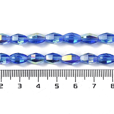 Стеклянные бусины с гальваническим покрытием  GLAA-Q101-03A-AB03-1