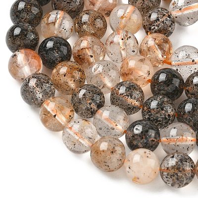 Нити натуральных алмазных бусин херкимер G-Z115-C01-8mm-1