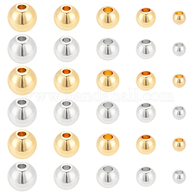 300 шт. 2 цвета 5 размера латунные бусины для плакирования KK-PH0006-43-1