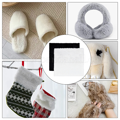 2 лист 2-х цветной искусственной меховой ткани кролика AJEW-BC0007-31-1