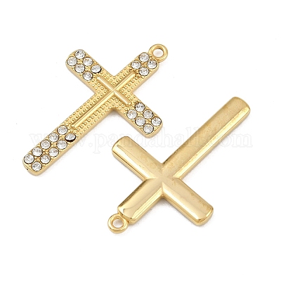 Подвески из нержавеющей стали 304 со стразами STAS-P419-11G-02-1