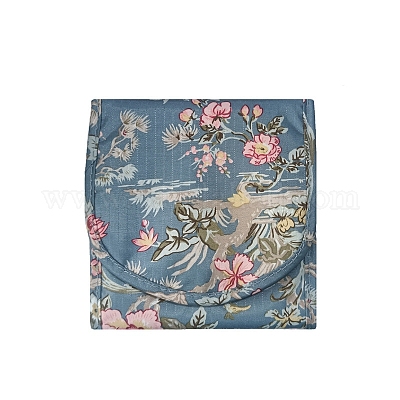 Сумки для хранения ювелирных изделий из полиэстера с цветочным принтом PW-WG31423-03-1
