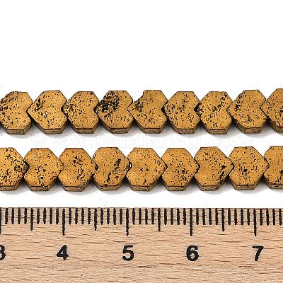 Гальванические бусины из натуральной лавы G-K388-04A-02-1