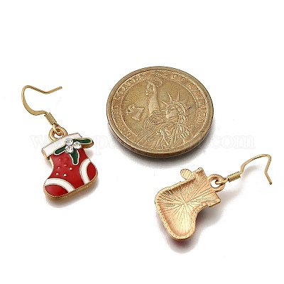 Болтающийся серьги сплава эмали EJEW-JE06607-1