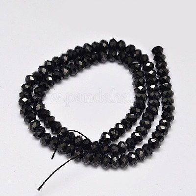 Граненый натуральный черный шпинель из бисера G-F289-42C-1