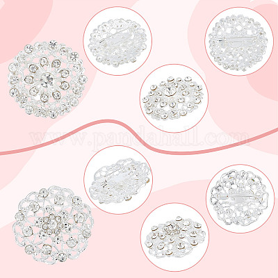 10 шт. 2 стиля брошь-булавка в виде цветка со стразами JEWB-GF0001-30-1