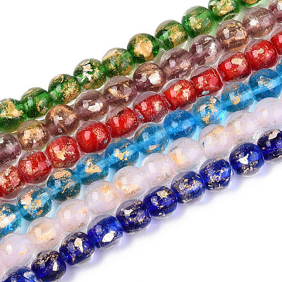 Ручной работы золотые и серебряные шарики фольги стекла FOIL-N030-03A-01-1