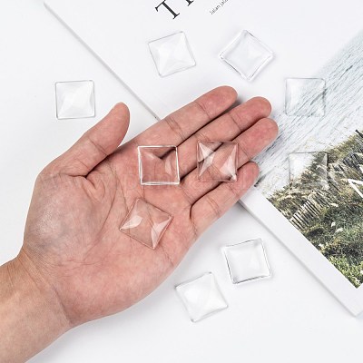 Полупрозрачные квадратных кабошоны X-GGLA-A001-25mm-1