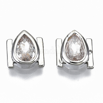 Латунные микро проложить четкие кубического циркония кабошоны KK-S061-51P-NR-1