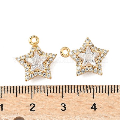 Латунные микропаве прозрачные подвески с фианитом KK-S531-29G-1