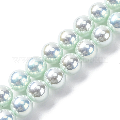 УФ-покрытие перламутровые стеклянные жемчужные бусины нити GLAA-F128-01B-T13-1