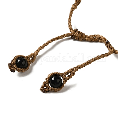 Браслеты из натурального обсидиана BJEW-K225-01D-1