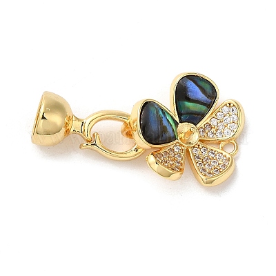 Реечное покрытие латунь микро паве прозрачный кубический цирконий складные застежки KK-E084-19G-1