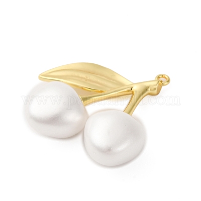 Подвески из латуни и пластика вишни KK-I276-18G-1