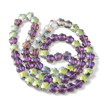 Стеклянные бусины с гальваническим покрытием  EGLA-B006-04A-HP03-1