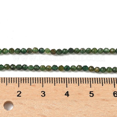 Нити бусин из натурального зеленого рутилированного кварца G-RM250101-E4-1