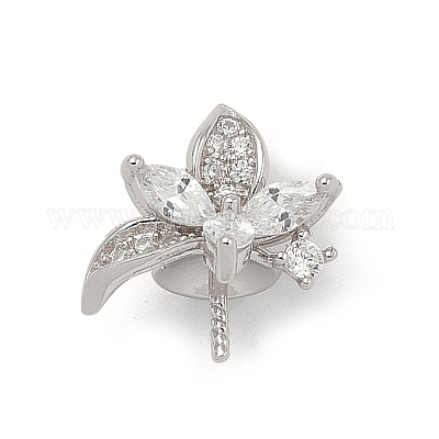 925 подвеска-цветок из стерлингового серебра с прозрачными кубическими цирконами STER-P068-05P-1
