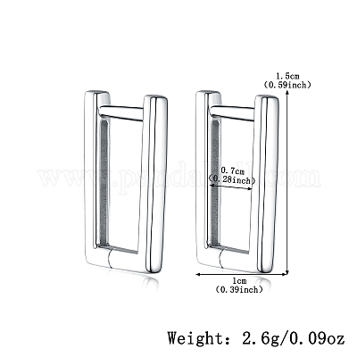 925 прямоугольные серьги-кольца из стерлингового серебра OA0087-1