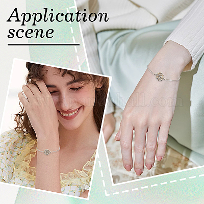 10шт регулируемые слайдерные браслеты из нержавеющей стали 304 для изготовления STAS-BBC0003-01-1