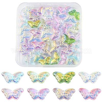 50шт. набор из 8-х прозрачных гальванических стеклянных бусин GLAA-FS0002-39-1