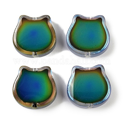 Гальванизированные двухцветные стеклянные бусины для настроения GLAA-Z007-12B-1