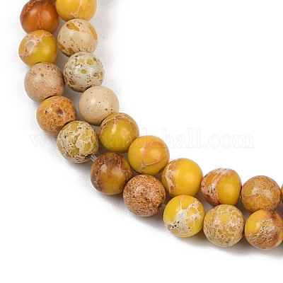 Нити бусин из окрашенного натурального регалита/императорской яшмы/морского осадка яшмы G-B124-C04-04-1