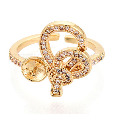 Узел латунный микропаве кубический цирконий чашка колышек закрепка кольца KK-N274-23G-1