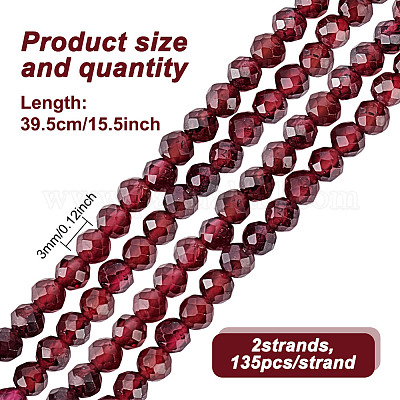 2 нити натуральных гранатовых бусин нити G-GO0001-67-1