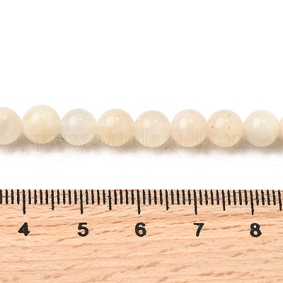 Натуральный белый лунный камень бисер пряди G-P342-02A-6mm-AB-01-1