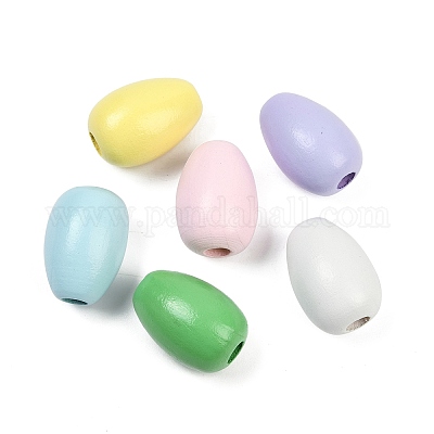 Спрей окрашены деревянные европейские бусины WOOD-F017-10-1