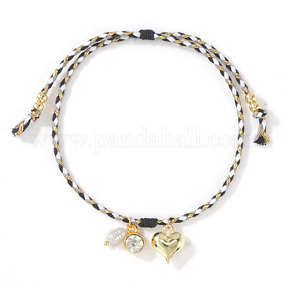 Браслеты с подвесками из латуни и искусственного жемчуга CZ2007-2-1