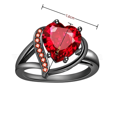 Кольца для пальцев в форме сердца из латуни с микропаве из кубического циркония FS-WG4D14B-02-1