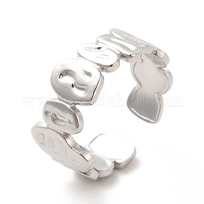 Кольцо-манжета с открытой геометрией из нержавеющей стали 304 RJEW-F131-12P-1