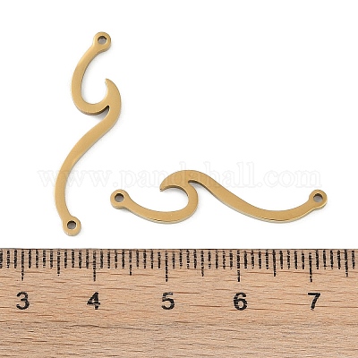 Подвески-шармы из нержавеющей стали 304 в форме волны STAS-L279-022G-1