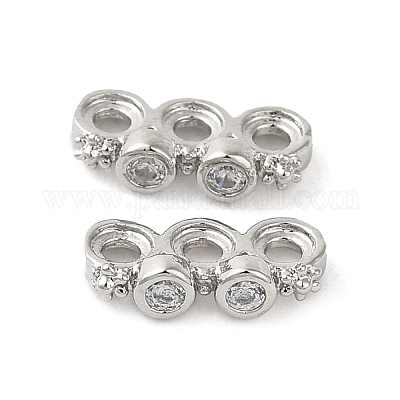 Покрытие стойки латунь прокладывает прозрачные проставки из кубического циркония KK-B088-11B-P-1