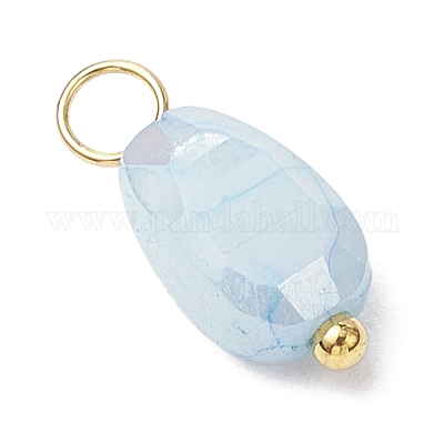 20 шт. непрозрачные стеклянные подвески с эффектом кракле PALLOY-JF03952-04-1